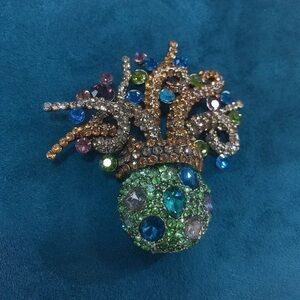 Green Octopus Brooch